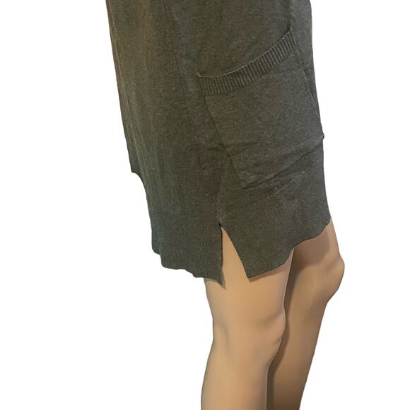 NWOT Stitch Fix Pink Clover Penton Open Front‎ Olive Green Cardigan S Lagenlook - Picture 6 of 12